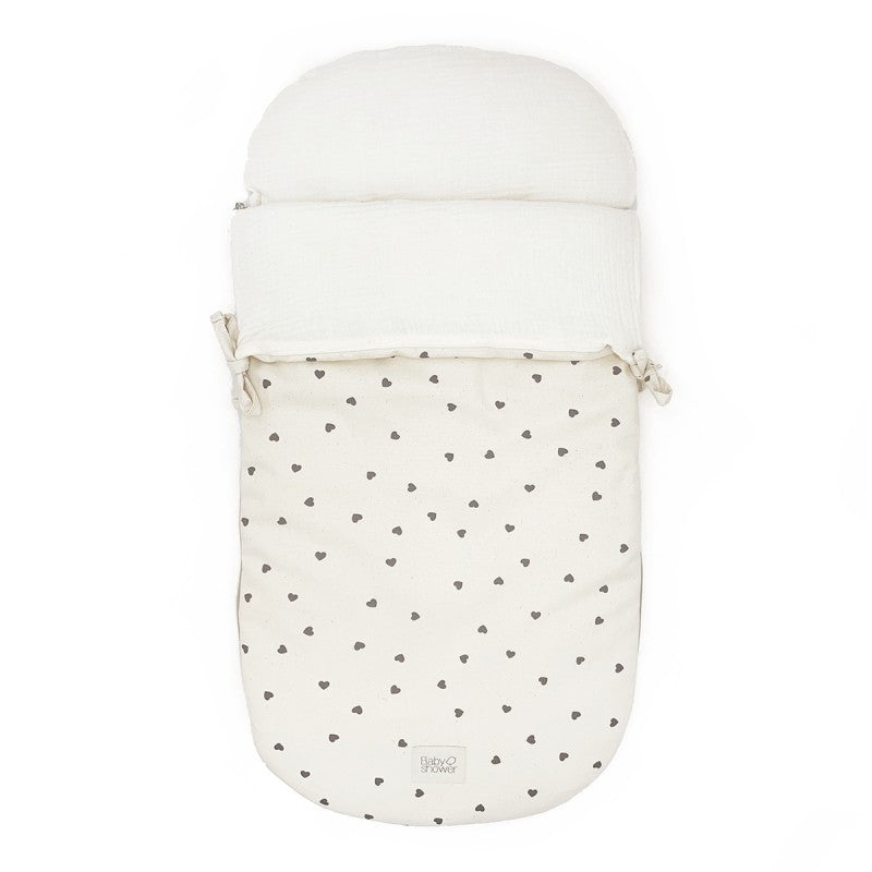 Voetenzak Angel Comfort van Babyshower met Rock & Love print, omkeerbaar en open geritst