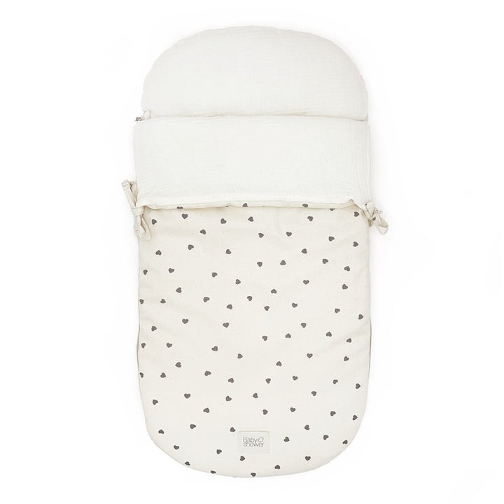 Voetenzak Angel Comfort van Babyshower met Rock & Love print, omkeerbaar en open geritst