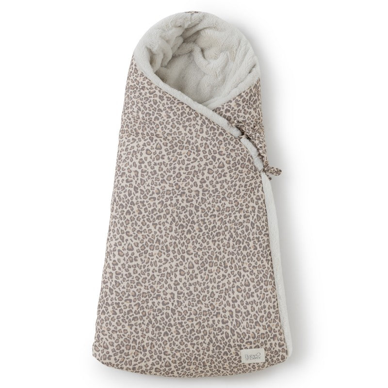 Gevoerde wikkeldeken Angel Comfort van Babyshower met Wild Print en fleece binnenzijde