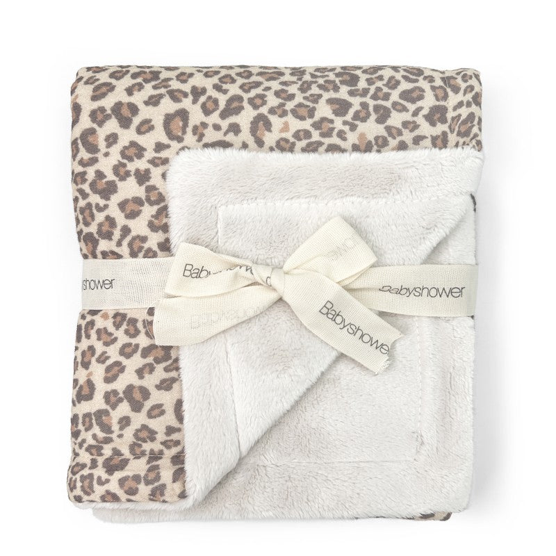 Omkeerbare fleece deken van Babyshower met Wild Print en zachte fleece achterzijde