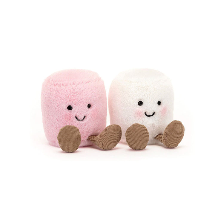 Jellycat knuffel Amuseables marshmallows duo roze en wit met laarsjes