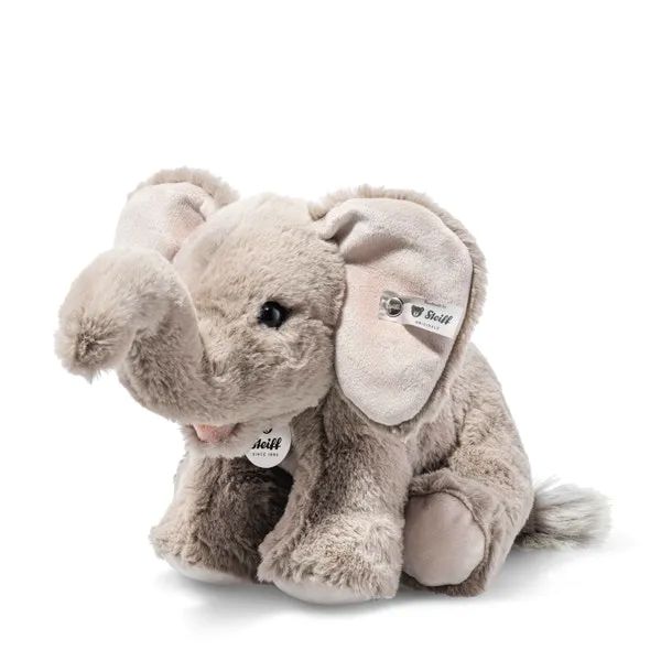 Steiff Edie Elephant knuffel 24 cm in lichtgrijs pluche