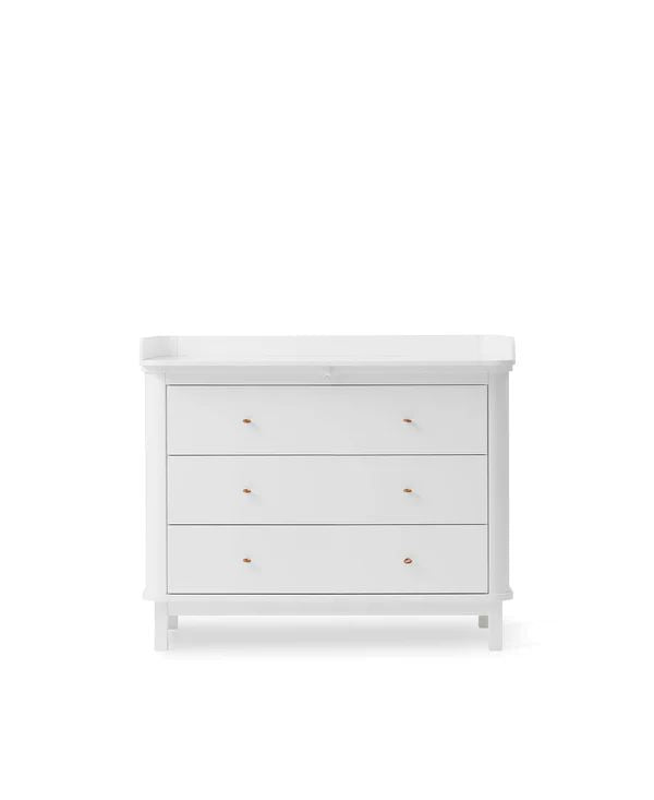 Witte commode met verzorgingsopzetstuk van Oliver Furniture