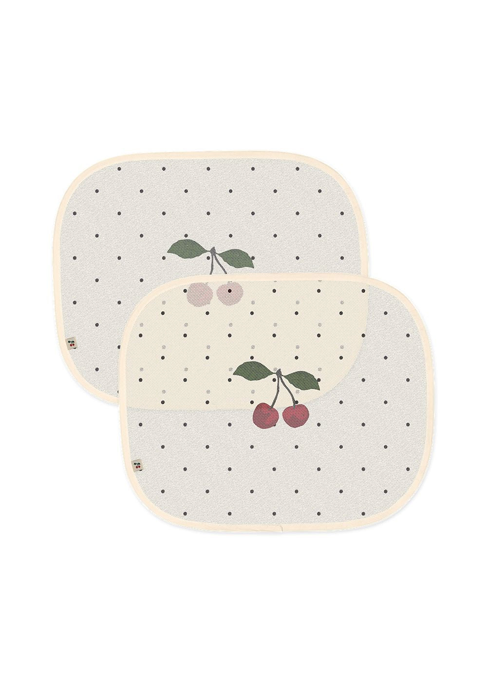 Konges Slojd zonnescherm 2-pack in Navy Dots print met statische bevestiging, 40x33 cm