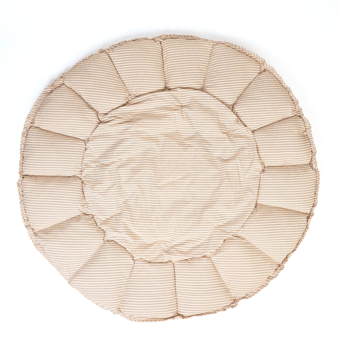 Play & Go Speelmat Blue Stripes Brown, omgevormd tot babynestje en opbergzak, ideaal voor baby’s