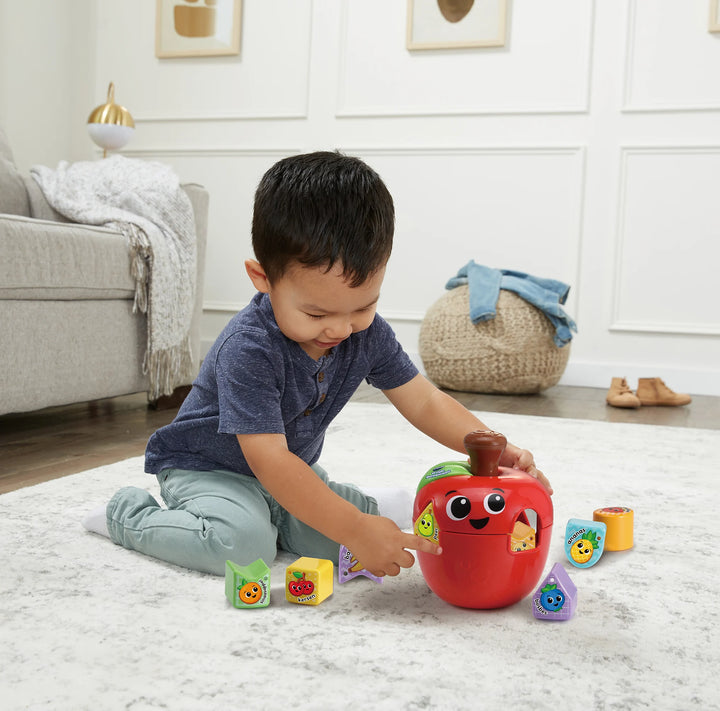 Rode Vtech vormenappel met fruitvormige sorteervormen