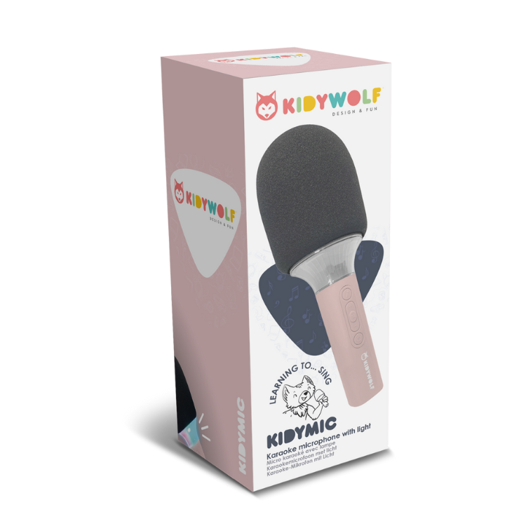 Roze Kidywolf Kidymic Karaoke Microfoon met ingebouwde luidspreker en Bluetooth