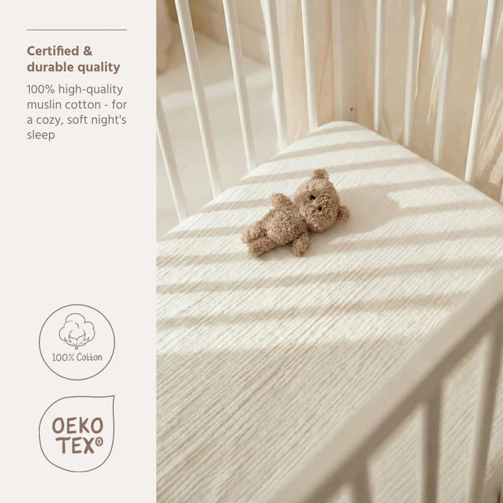 B-Boo - Hoeslaken Pre-Washed Hydrofiel 60x120cm | Offwhite