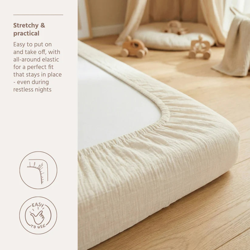 B-Boo - Hoeslaken Pre-Washed Hydrofiel 60x120cm | Offwhite