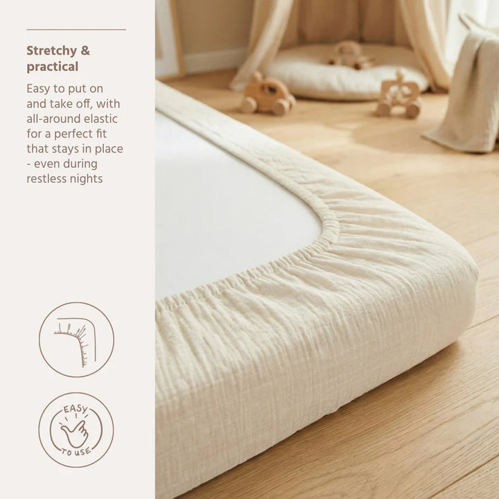 B-Boo - Hoeslaken Pre-Washed Hydrofiel 60x120cm | Offwhite