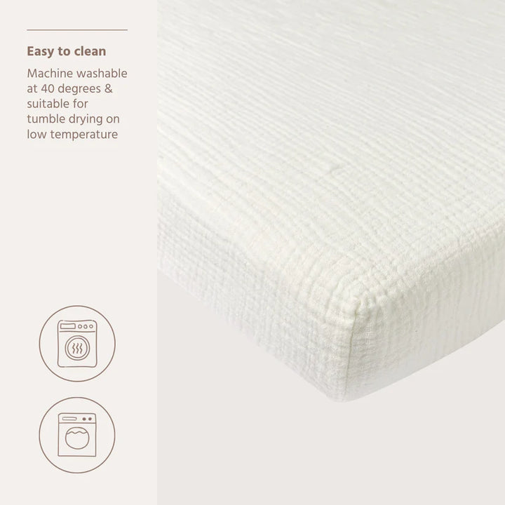 B-Boo - Hoeslaken Pre-Washed Hydrofiel 60x120cm | Offwhite