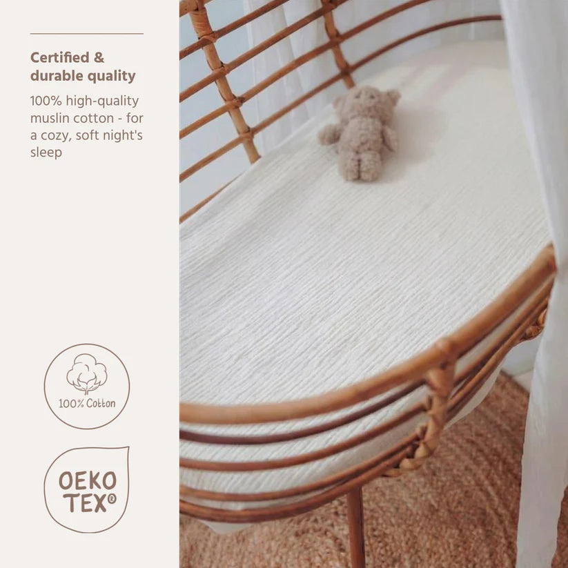B-Boo - Hoeslaken Pre-Washed Hydrofiel 40x80cm | Offwhite