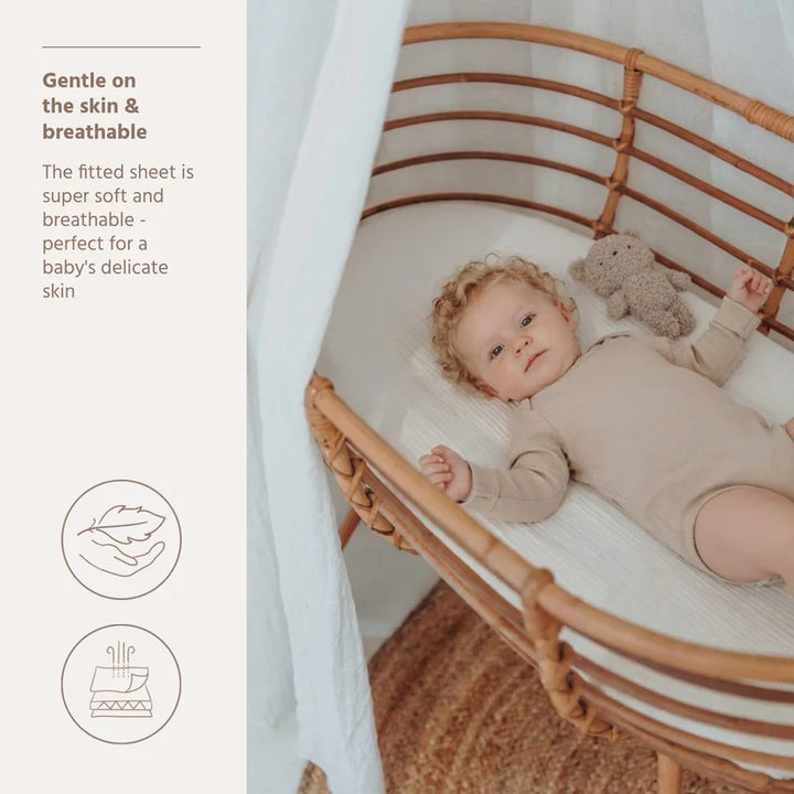 B-Boo - Hoeslaken Pre-Washed Hydrofiel 40x80cm | Offwhite