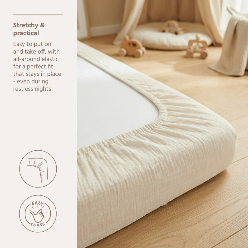 B-Boo - Hoeslaken Pre-Washed Hydrofiel 40x80cm | Offwhite