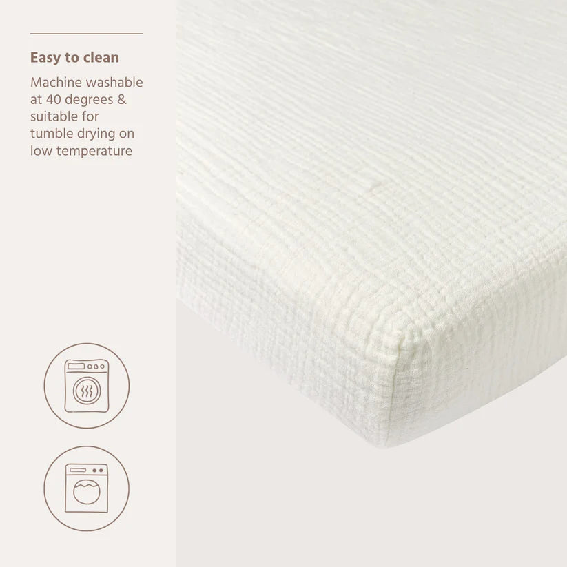 B-Boo - Hoeslaken Pre-Washed Hydrofiel 40x80cm | Offwhite