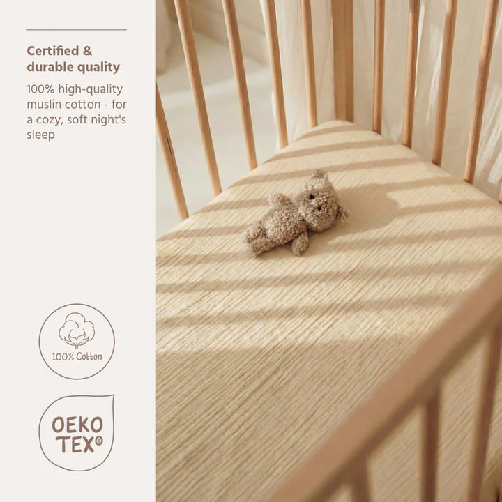 B-Boo - Hoeslaken Pre-Washed Hydrofiel 60x120cm | Soft Sand