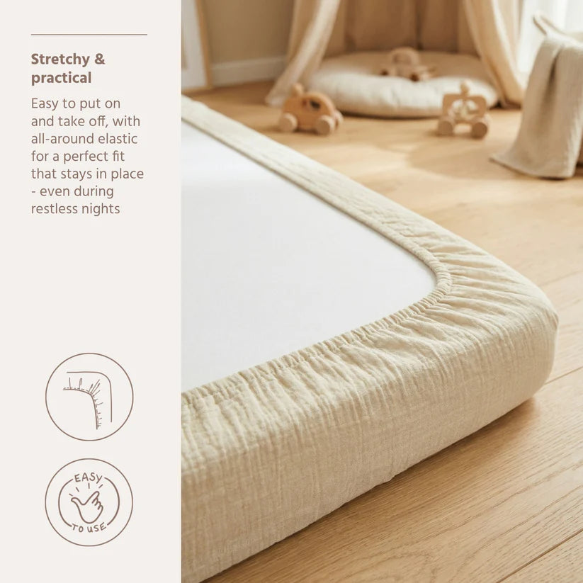 B-Boo - Hoeslaken Pre-Washed Hydrofiel 60x120cm | Soft Sand