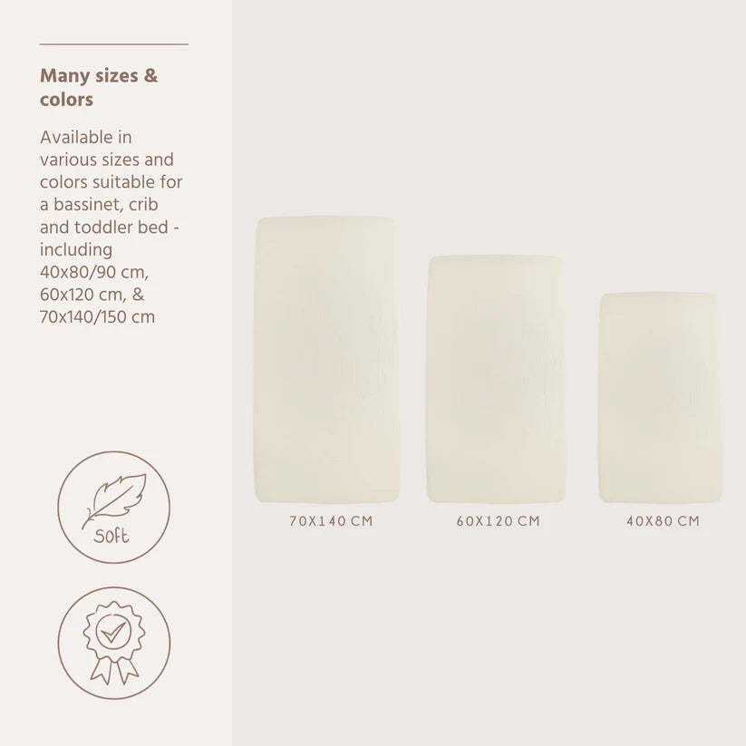 B-Boo - Hoeslaken Pre-Washed Hydrofiel 60x120cm | Soft Sand