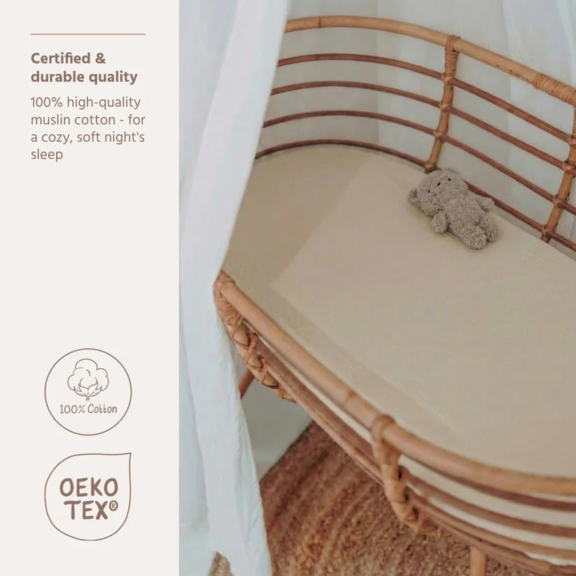 B-Boo - Hoeslaken Pre-Washed Hydrofiel 40x80cm | Soft Sand