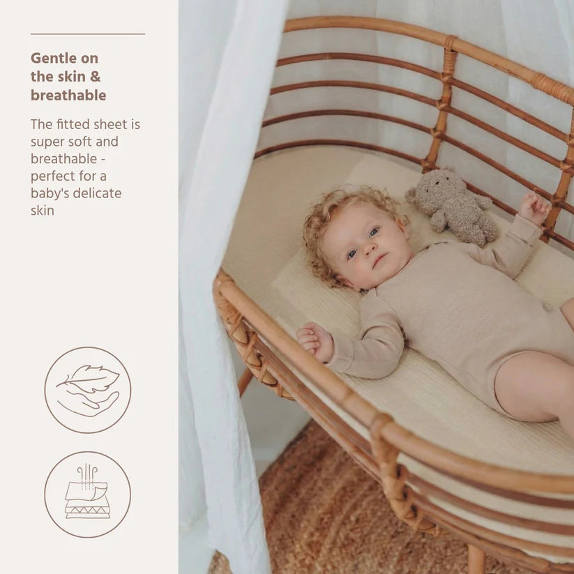 B-Boo - Hoeslaken Pre-Washed Hydrofiel 40x80cm | Soft Sand