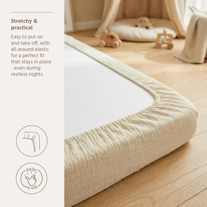 B-Boo - Hoeslaken Pre-Washed Hydrofiel 40x80cm | Soft Sand