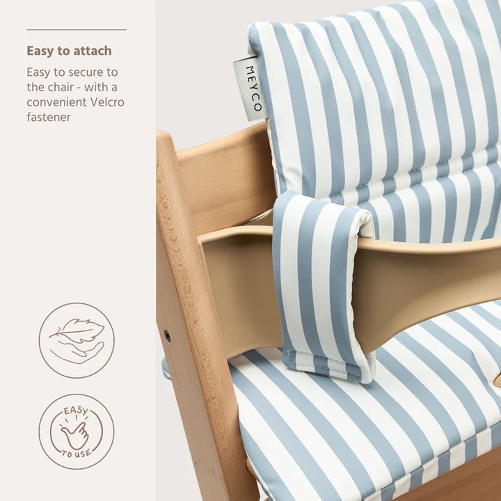 Meyco - Stoelverkleiner Meegroeistoel | Fat Stripe Jeans Blue