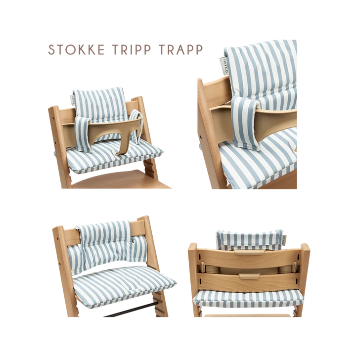 Meyco - Stoelverkleiner Meegroeistoel | Fat Stripe Jeans Blue