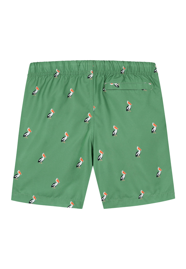 Shiwi Sage Green Zwemshort Kids Pelican met rekbare tailleband
