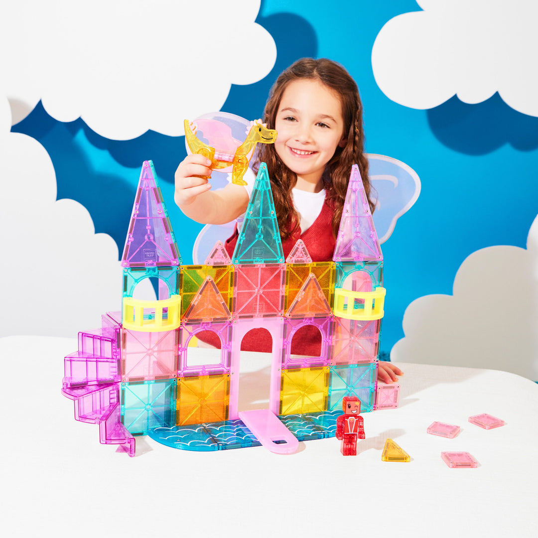 MAGNA-TILES - Magnetische Bouwblokken Castle DLX Met Micromags (48 stuks) | Multicolor