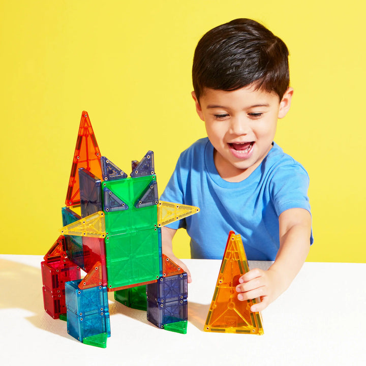 Magna-Tiles Combo set met 62 kleurrijke magnetische bouwblokken, inclusief klassieke tegels en Micromags voor gedetailleerde bouwwerken