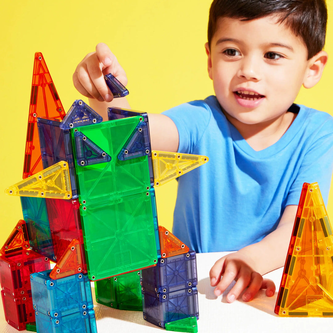 Magna-Tiles Combo set met 62 kleurrijke magnetische bouwblokken, inclusief klassieke tegels en Micromags voor gedetailleerde bouwwerken