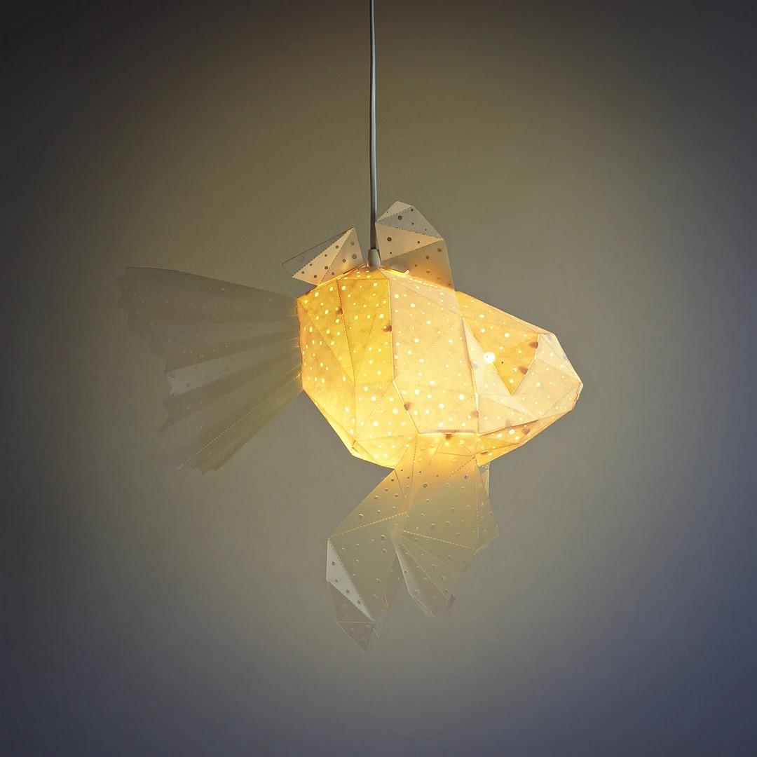 Lamp Origami Baby Goldfish White