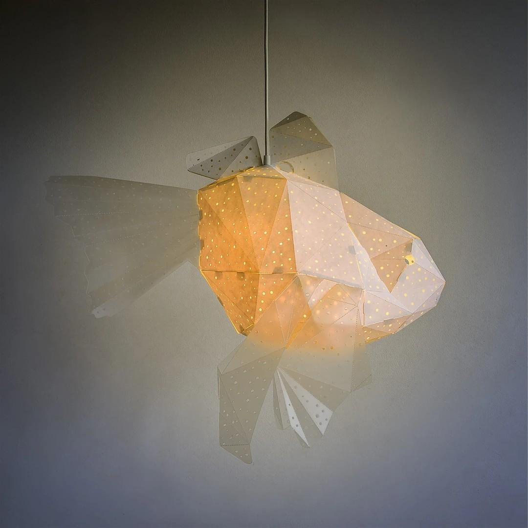 Lamp Origami Mommy Goldfish White