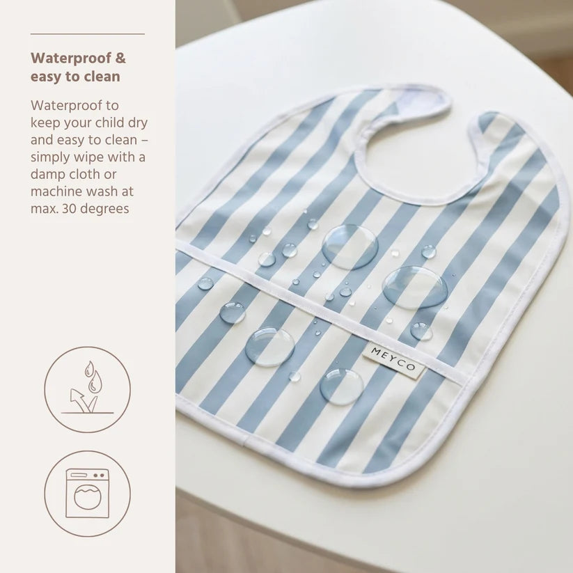 Meyco - Slab Met Opvangbak (2pack) | Fat Stripe Jeans Blue
