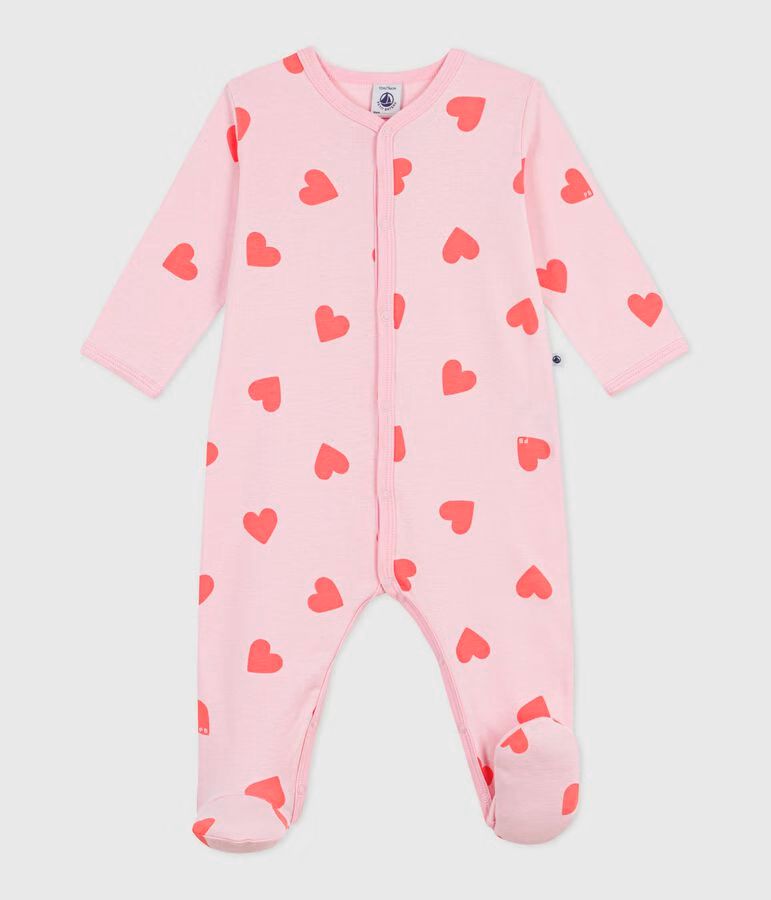 Petit Bateau - Pyjama Met Voetjes | Hart Roze