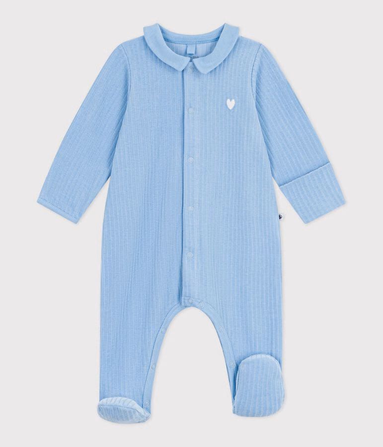 Petit Bateau - Pyjama Met Voetjes Fluweel | Blauw