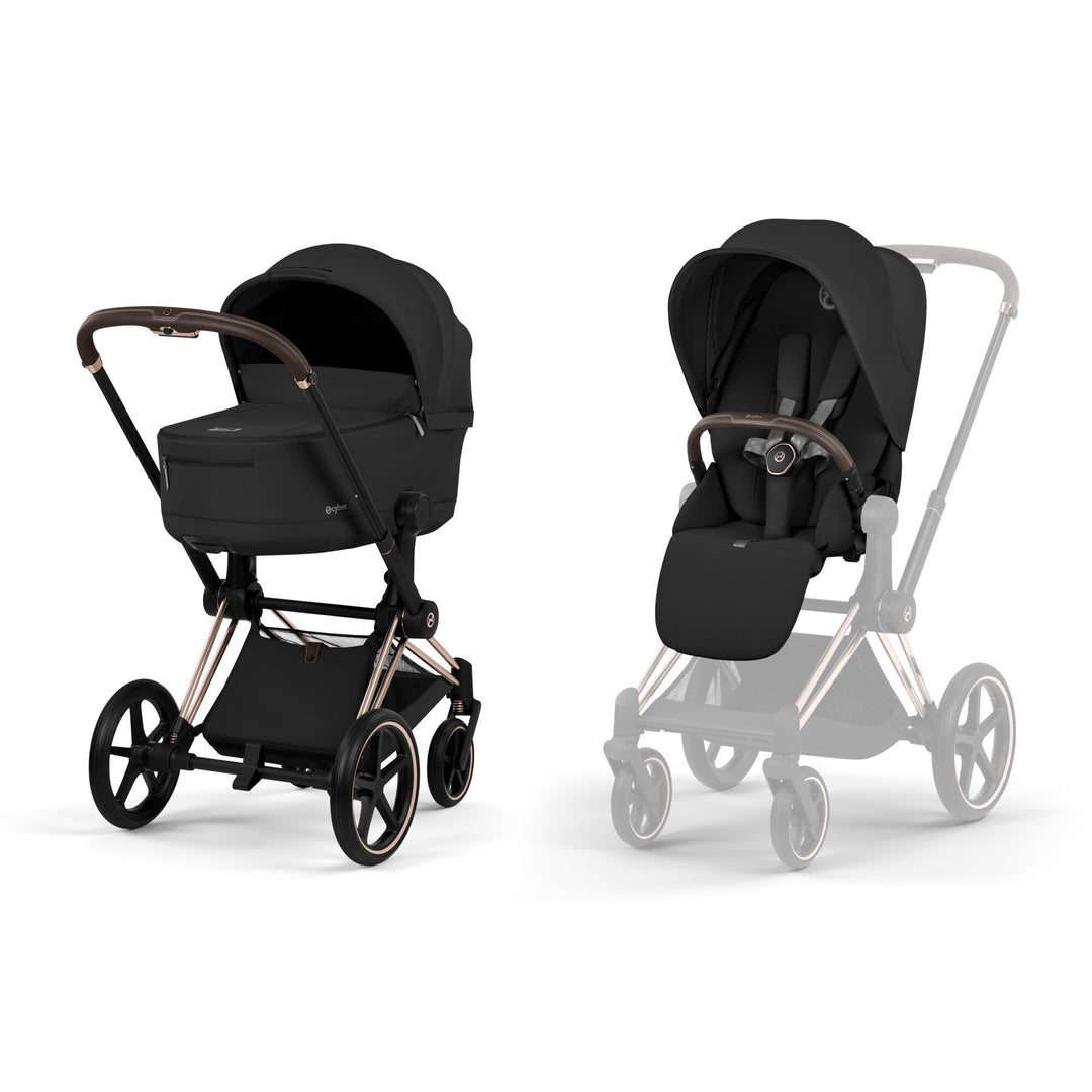 Cybex - Kinderwagen Priam Comfort Rose Gold Frame | Sepia Black