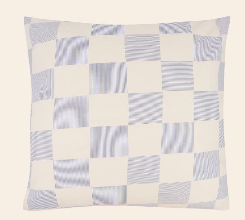 Nobodinoz - Kussensloop Sheldon 60 x 60 cm | Blue Ink Checks