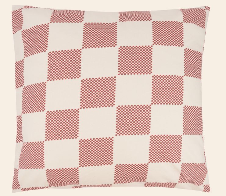 Nobodinoz - Kussensloop Sheldon 60 x 60 cm | Burnt Red Checks