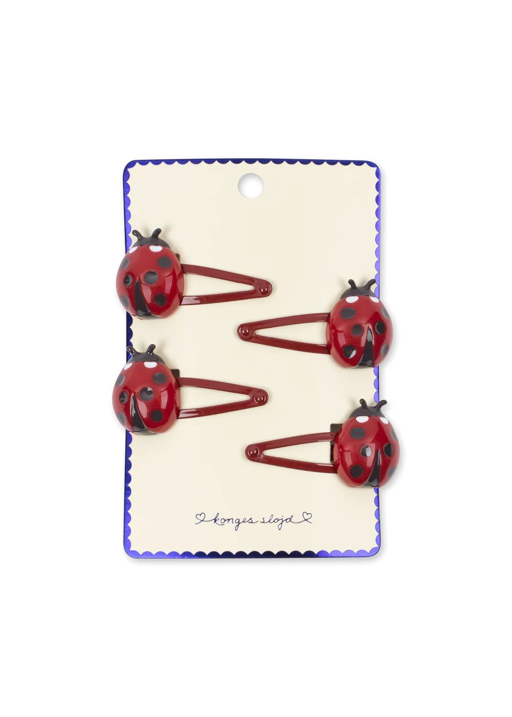 Konges Sløjd haarclips 4-pack Ladybug lieveheersbeestje design voor kinderen