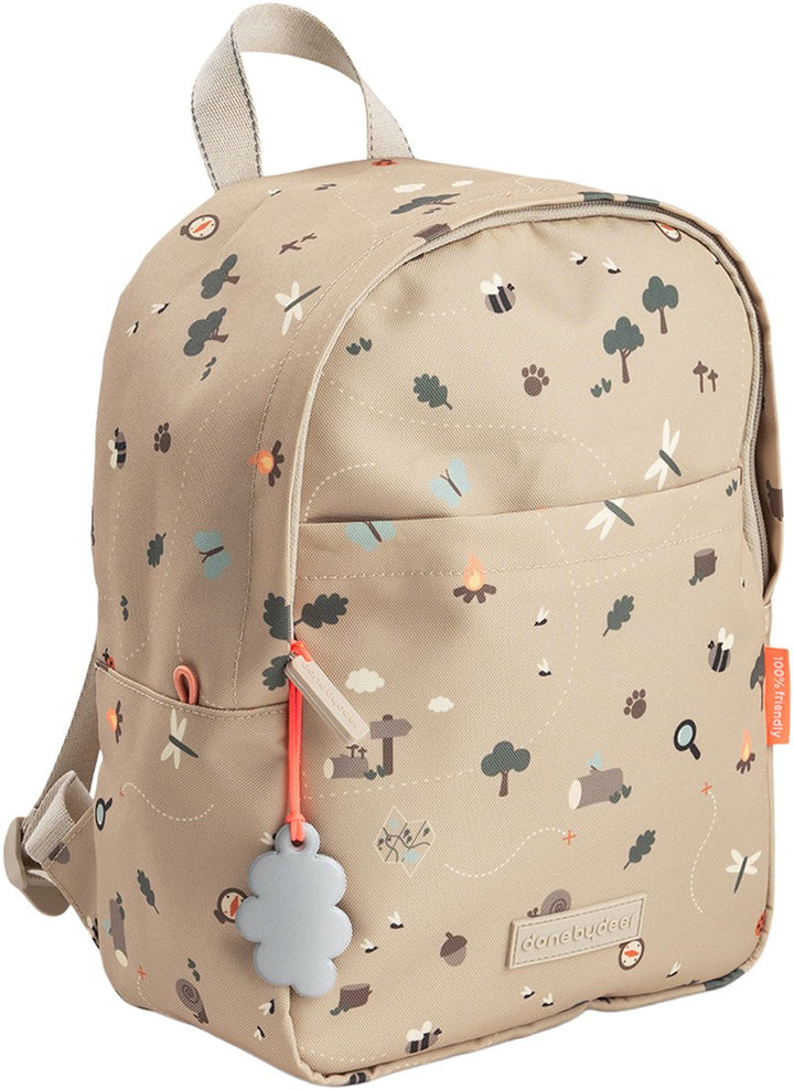 Done By Deer kinder rugzak Tiny Trails Sand met voorvak en verstelbare schouderbanden
