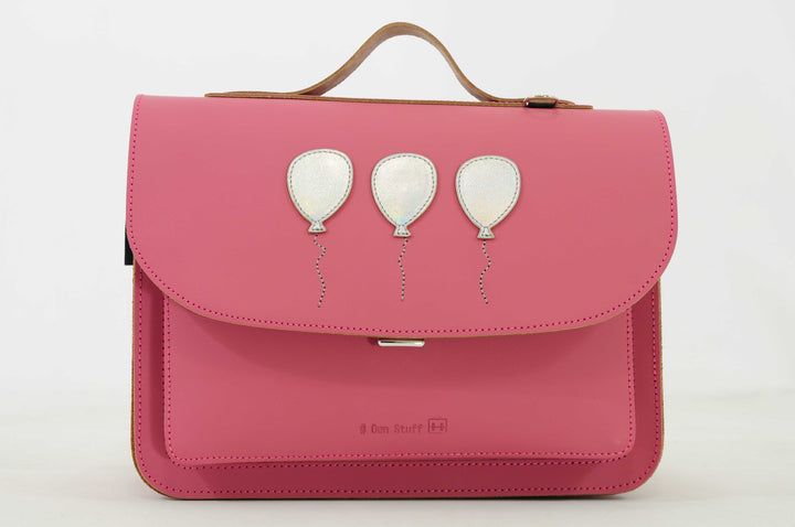 Own Stuff Balloon boekentas in Antique Pink van 100% leer met ballonmotief en magneetsluiting.