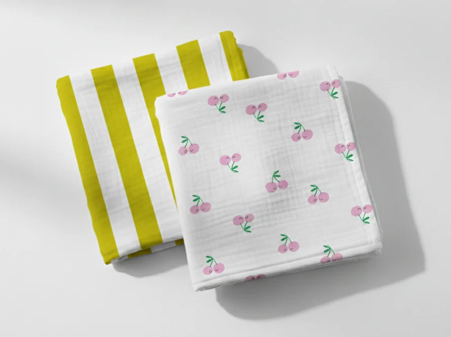 The Cotton Cloud - Tetradoek 60x60cm (2pack) | Cherry Pop