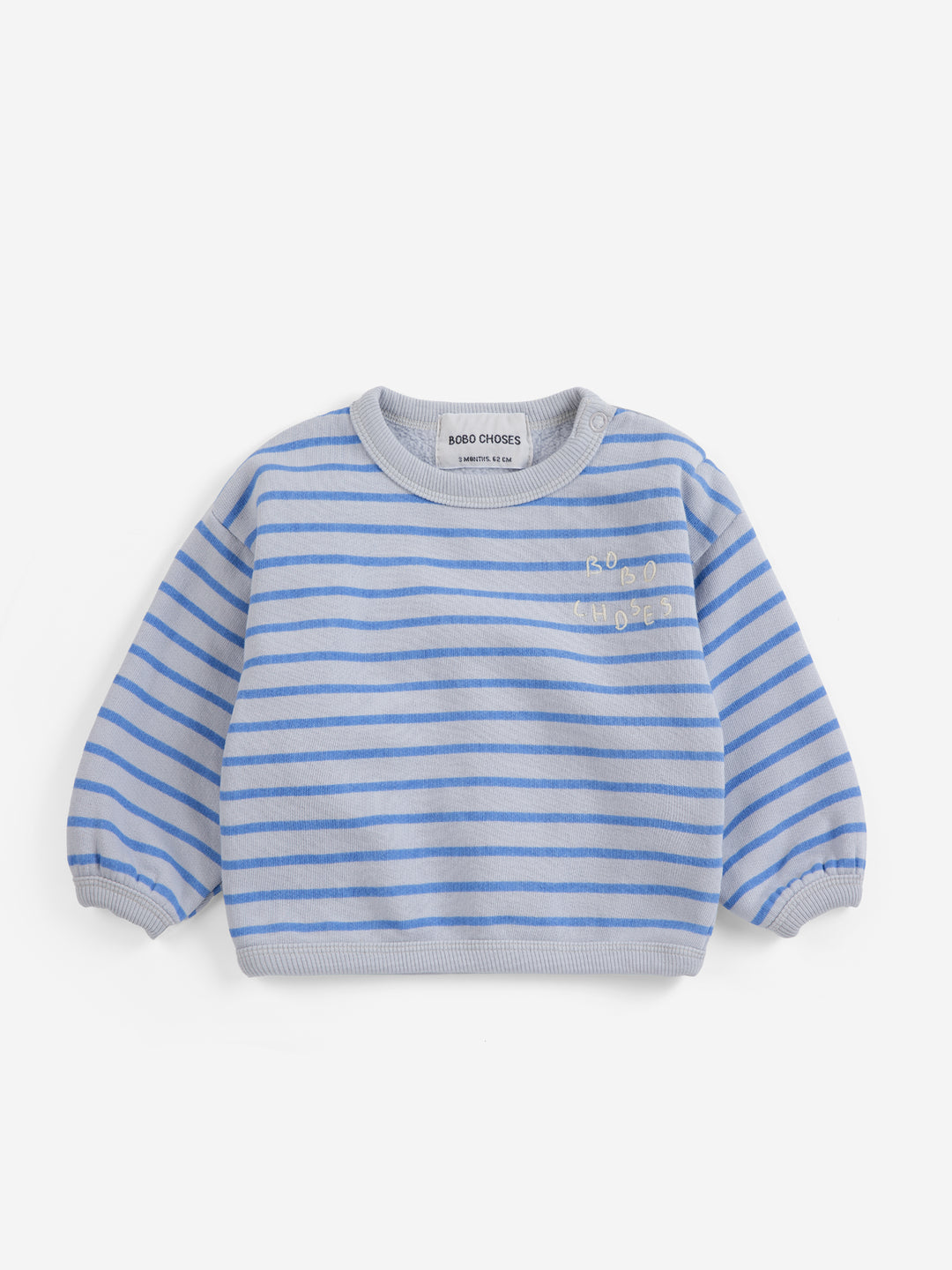 Bobo Choses Stripes sweater in lichtgrijs van biologisch en gerecycled katoen.