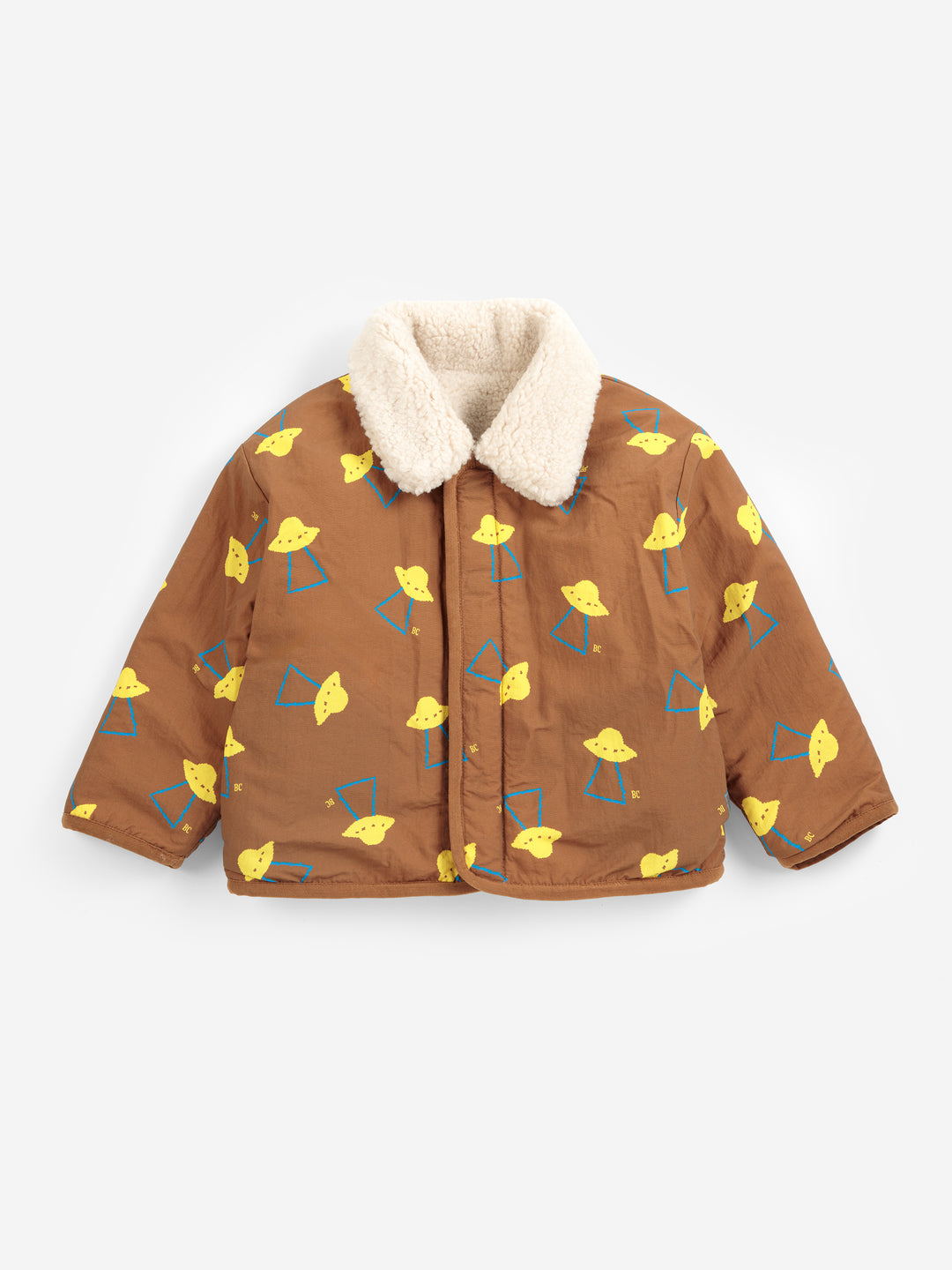 Bobo Choses - Pixel Abduction Sheepskin Reversible Jacket Brown