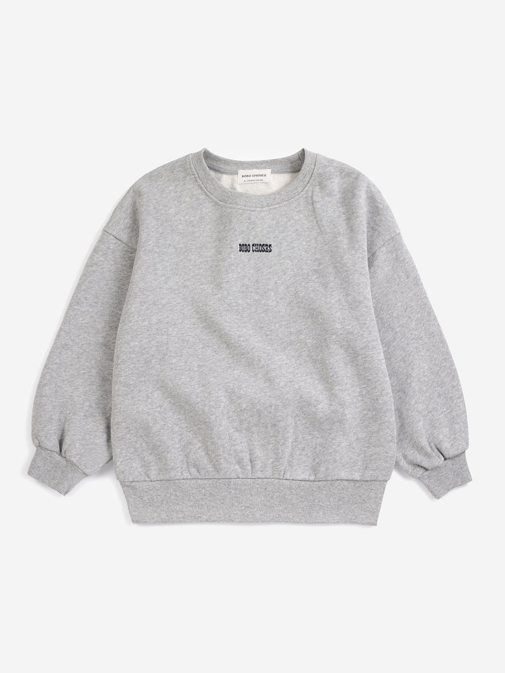 Bobo Choses Mush Monster Duo sweatshirt in light heather grey van 100% biologisch katoen.