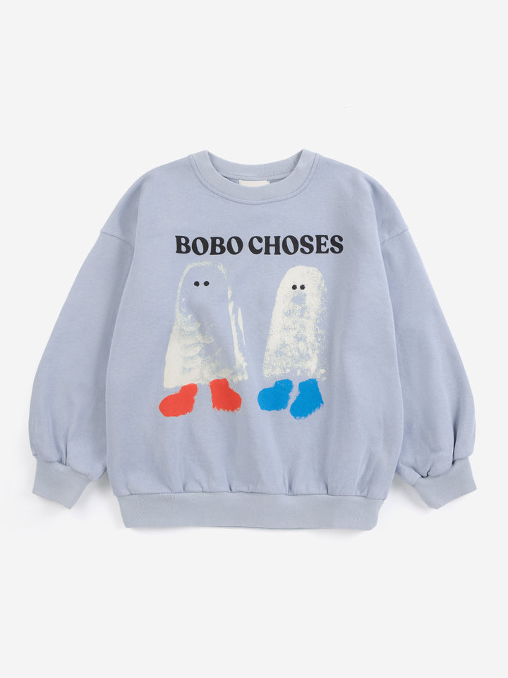 Bobo Choses Booty Ghosts sweatshirt in lichtblauw voor kinderen