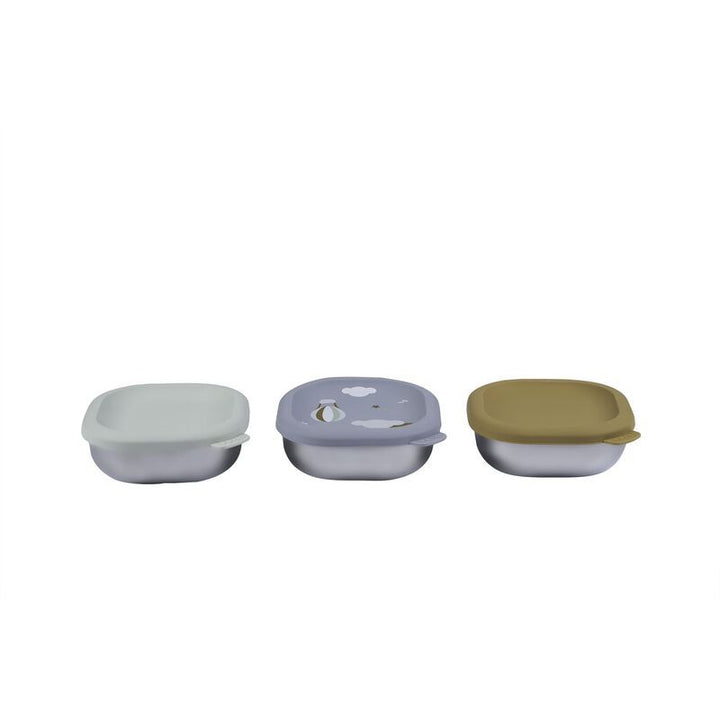 Beaba RVS Multi-Use snackdoosjes 3-pack Adventure van 250 ml met siliconen deksels