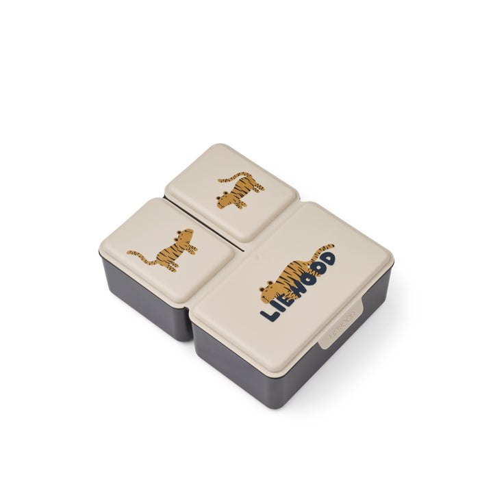 Liewood Driss lunchbox Tiger Sandy met 3 compartimenten van 1,2 liter