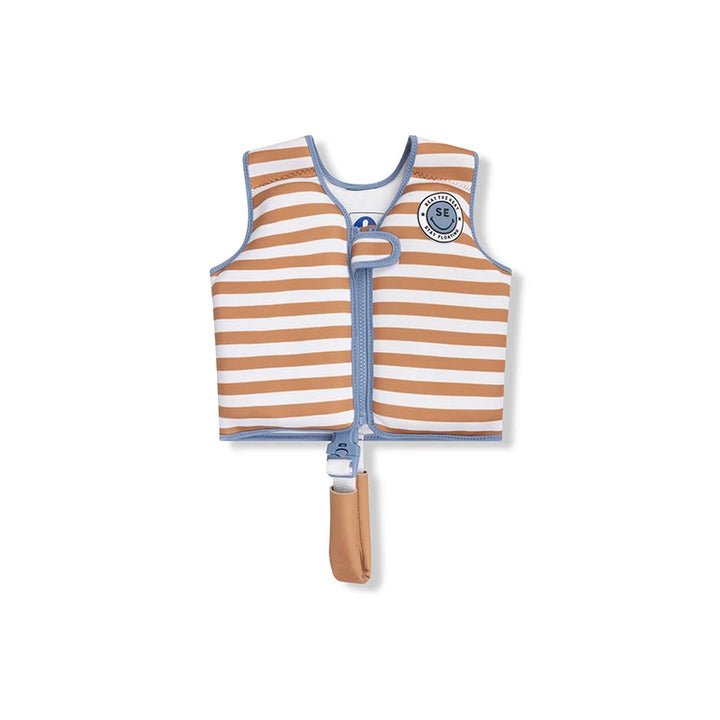 Swim Essentials Softlines bruin-wit gestreept zwemvest voor kinderen van 3 tot 6 jaar.